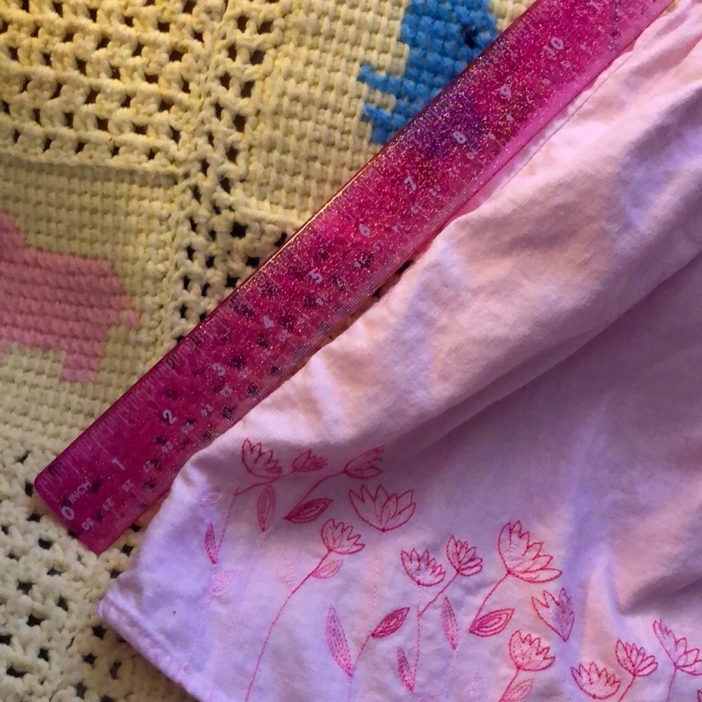 Zoey Soft Pink Floral Embroidery Sleeveless Summer Dress Girl’s Sz 5 Linen Blend - Picture 10 of 12